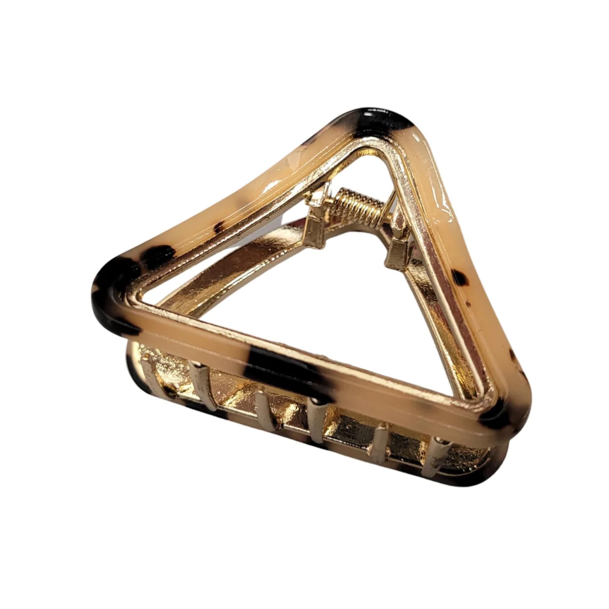 Pink Pewter Marbled Trigon Metal Clip