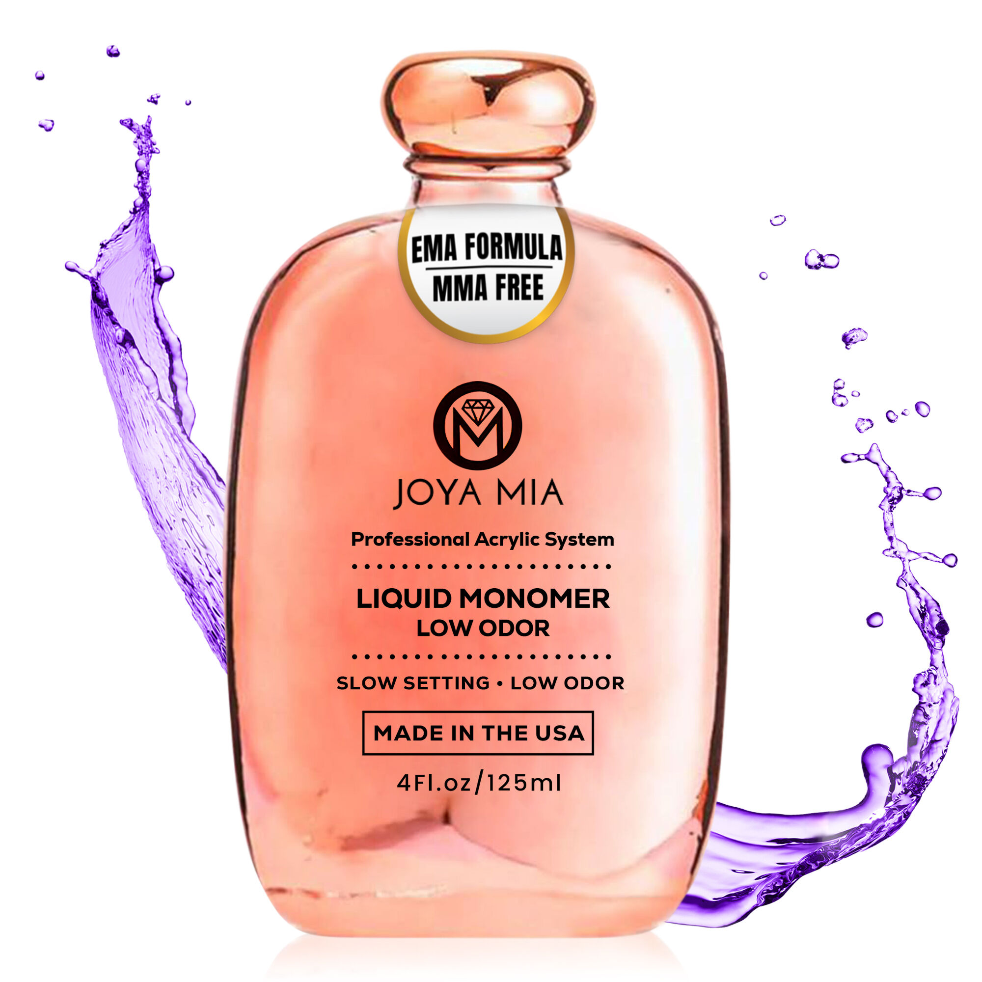 Joya Mia Low Odor Odorless Clean Acrylic Monomer Liquid - 4oz Rose