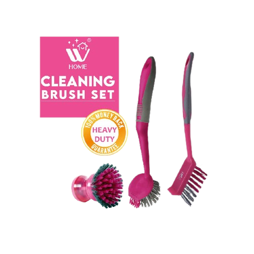WBM Home Cleaning Brush Set, Durable Nylon Bristles Dish Scrubber