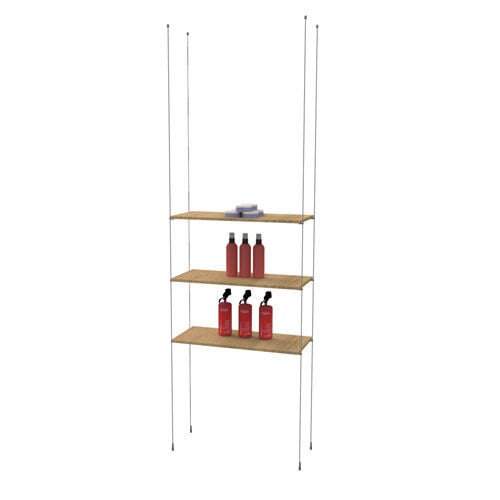 Floating Cable Shelving Unit - Hanging Display