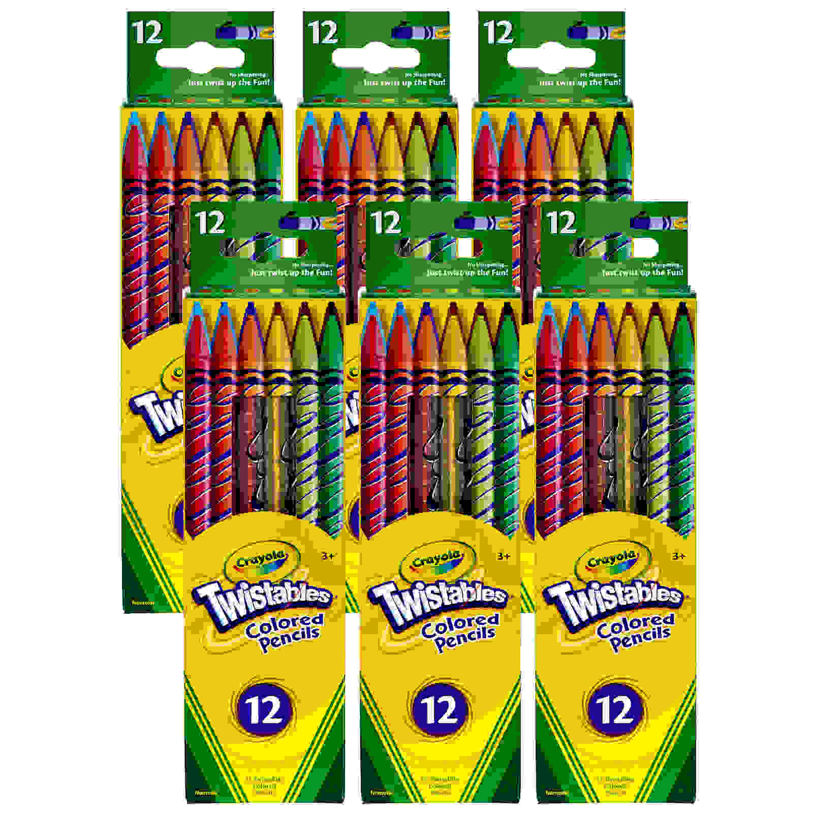 Crayola Twistables Colored Pencils, 12 Per Box, 6 Boxes