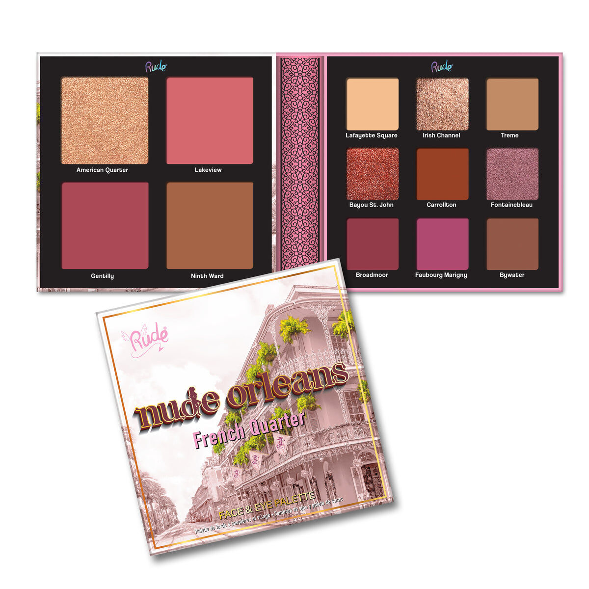 RUDE Nude Orleans Face & Eye Palette main image 1