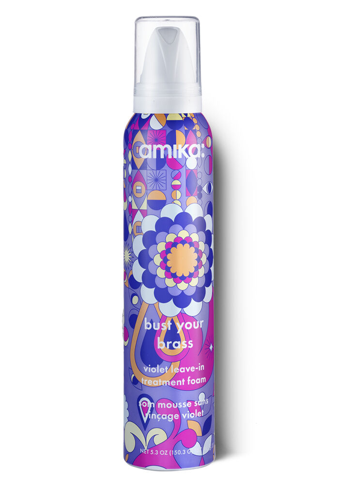送料無料商品の通販 amika Bust Your Brass Violet Leave-In Treatment Foam リンス・コンディショナー