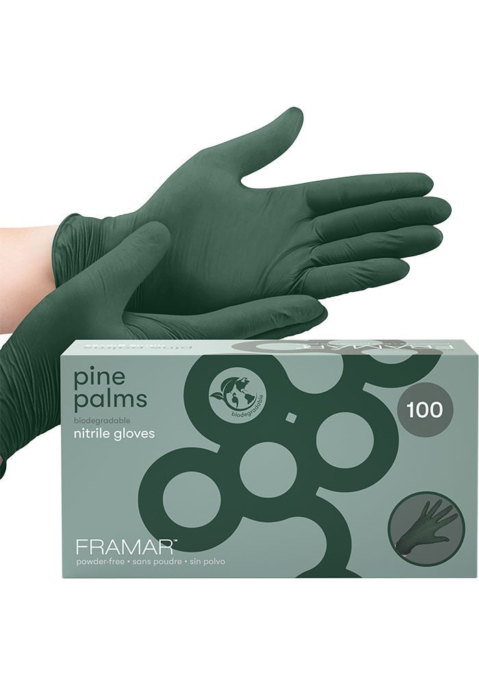 Framar Biodegradable Pine Palms Nitrile Gloves 100 ct