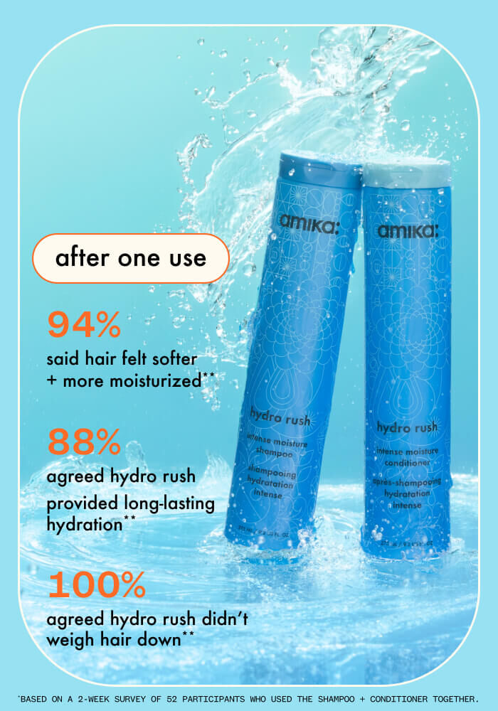 amika Hydro Rush Intense Moisture Shampoo with Hyaluronic Acid