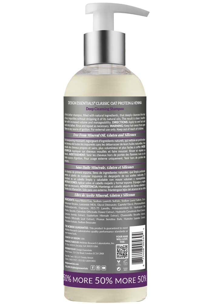 Design Essentials Oat Protein & Henna Deep Cleansing Shampoo