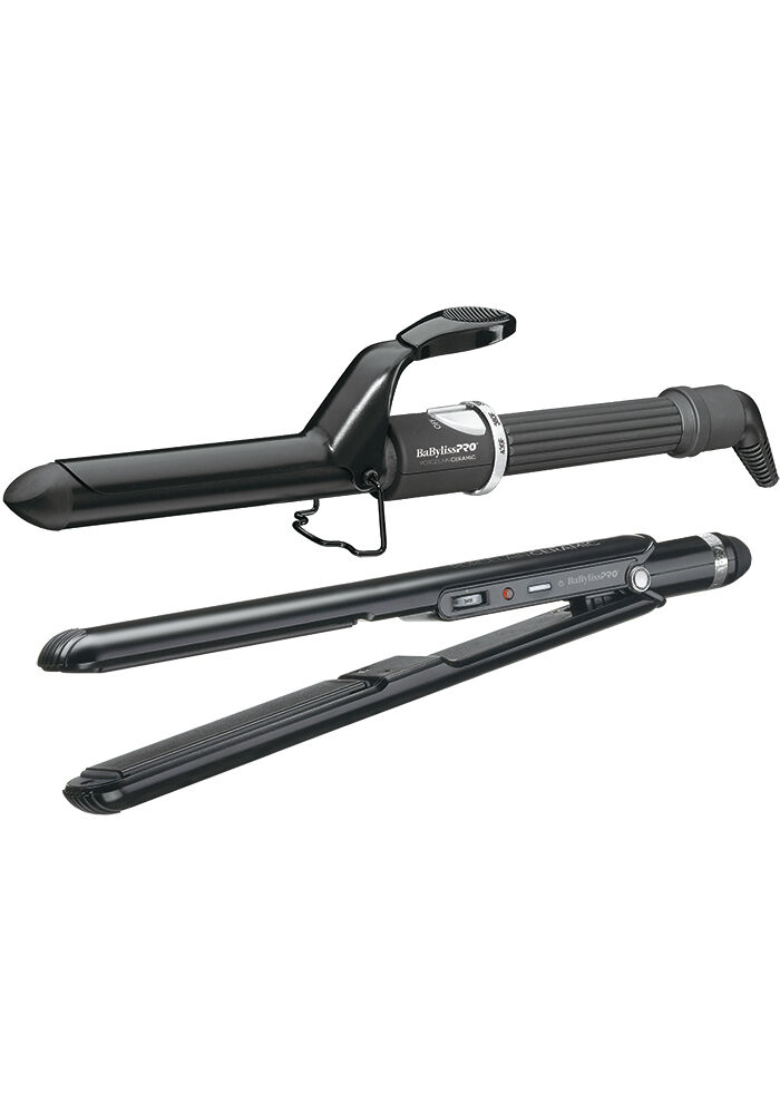 BaBylissPRO Procelain Ceramic Curl and Flat Iron Set