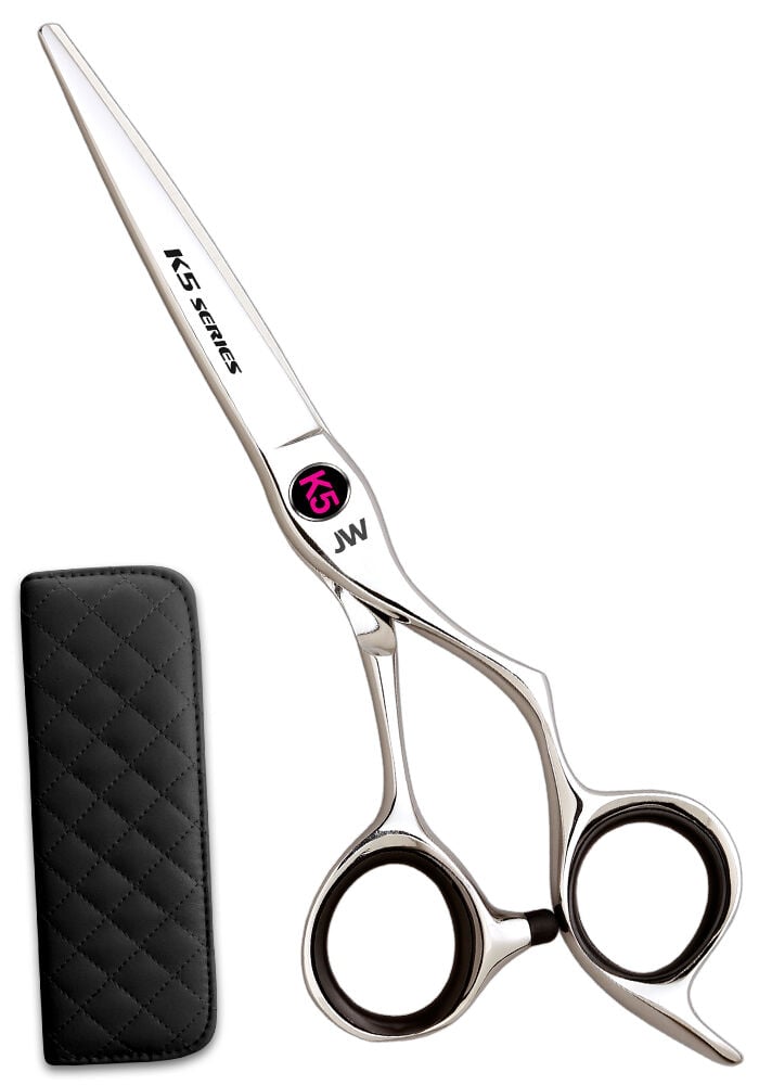 Cricket Logo Gold Series Pro 5.75” Hair Cutting Shear Professional Stylist Barber Haircutting Scissors, Stainless Steel, Convex Edge, Includes a Hair