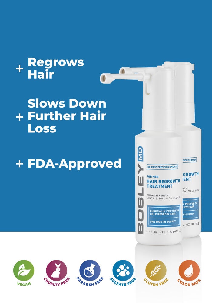 BosleyMD Men's Hair Regrowth Treatment with 5 Minoxidil Sprayer